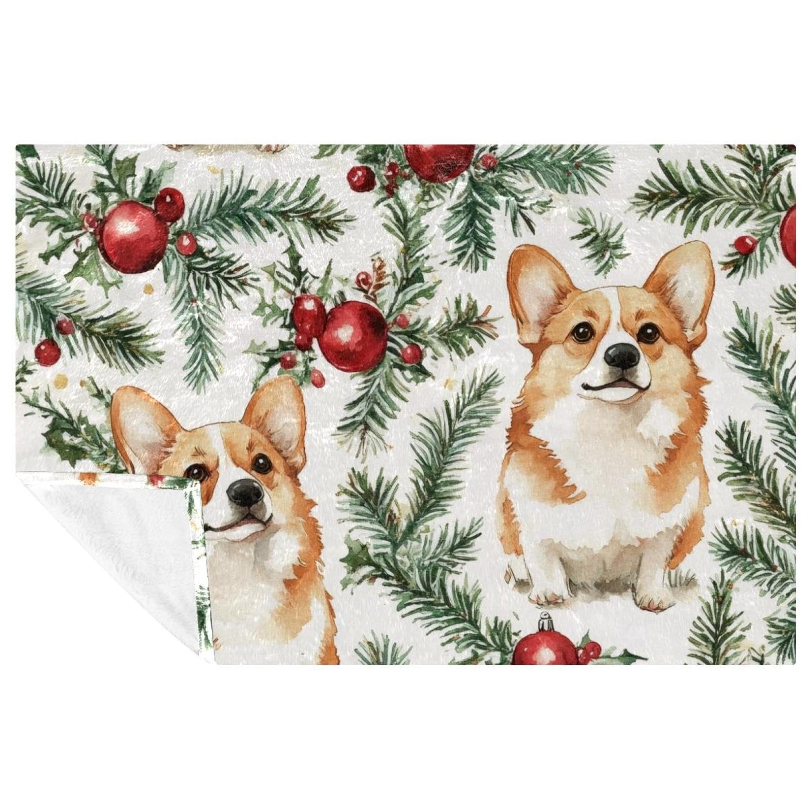 Couverture de Noël douce corgi pour ne plus avoir froid sur votre canapé
