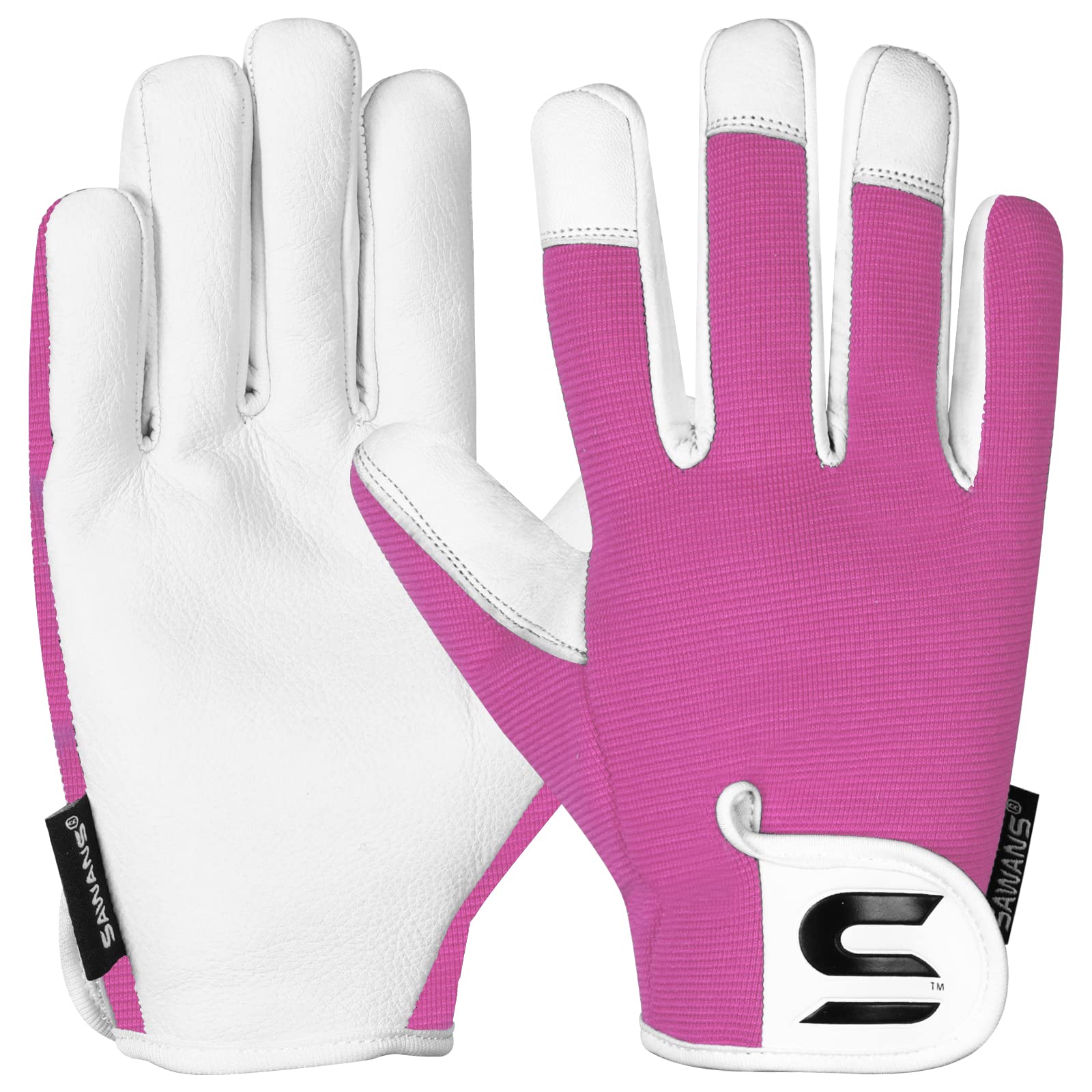 SAWANS Guanti da Giardinaggio in Pelle da Donna e da Uomo Guanti da Giardino a Prova di Spina per Donne e Uomini Giardinaggio Guanti da Lavoro durevoli in Pelle di Capra