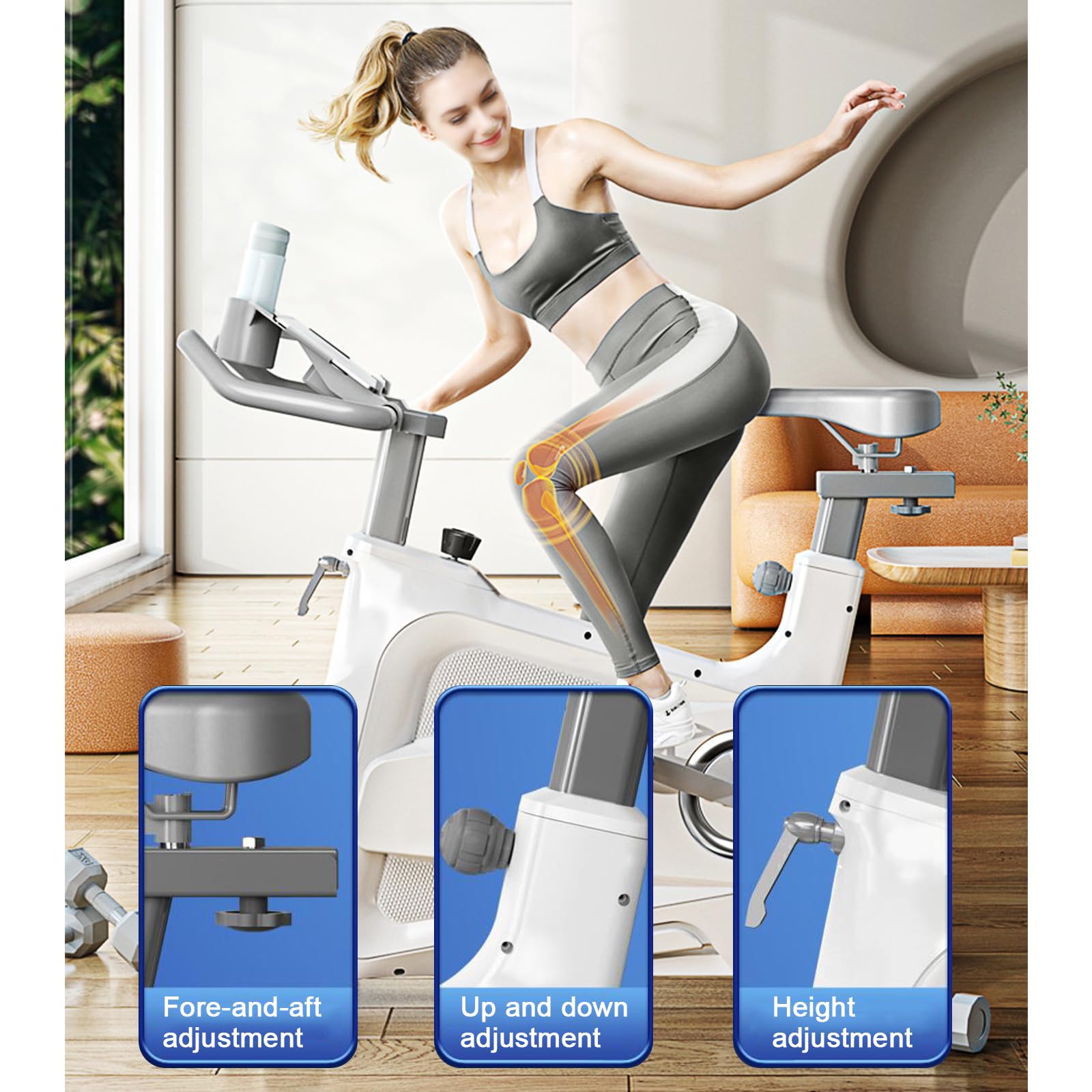 Magnetyczny rower treningowy Smart Connect stacjonarny rower z wielopoziomowym oporem, domowy rower fitness z ekskluzywną aplikacją