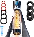 Male Penis Pump Sex Toys, Automatic Enlargers & Extend Pump for Men with LED Display, Adult Toys for Men Electric Penis Entender Erection Pumps, Sex Toys - Pumps & Enlargers (6 Cock Rings)