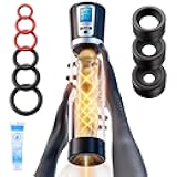 Male Penis Pump Sex Toys, Automatic Enlargers & Extend Pump for Men with LED Display, Adult Toys for Men Electric Penis Entender Erection Pumps, Sex Toys - Pumps & Enlargers (6 Cock Rings)