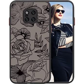 Handyh lle f r Huawei Mate 20 Pro H lle Weiche Silikon Sto feste Schutzh lle Case Matte durchsichtige Anti-Kratzer PC R ckseite Volle Kamera Schutzabdeckung 3D Rose Muster Print Design
