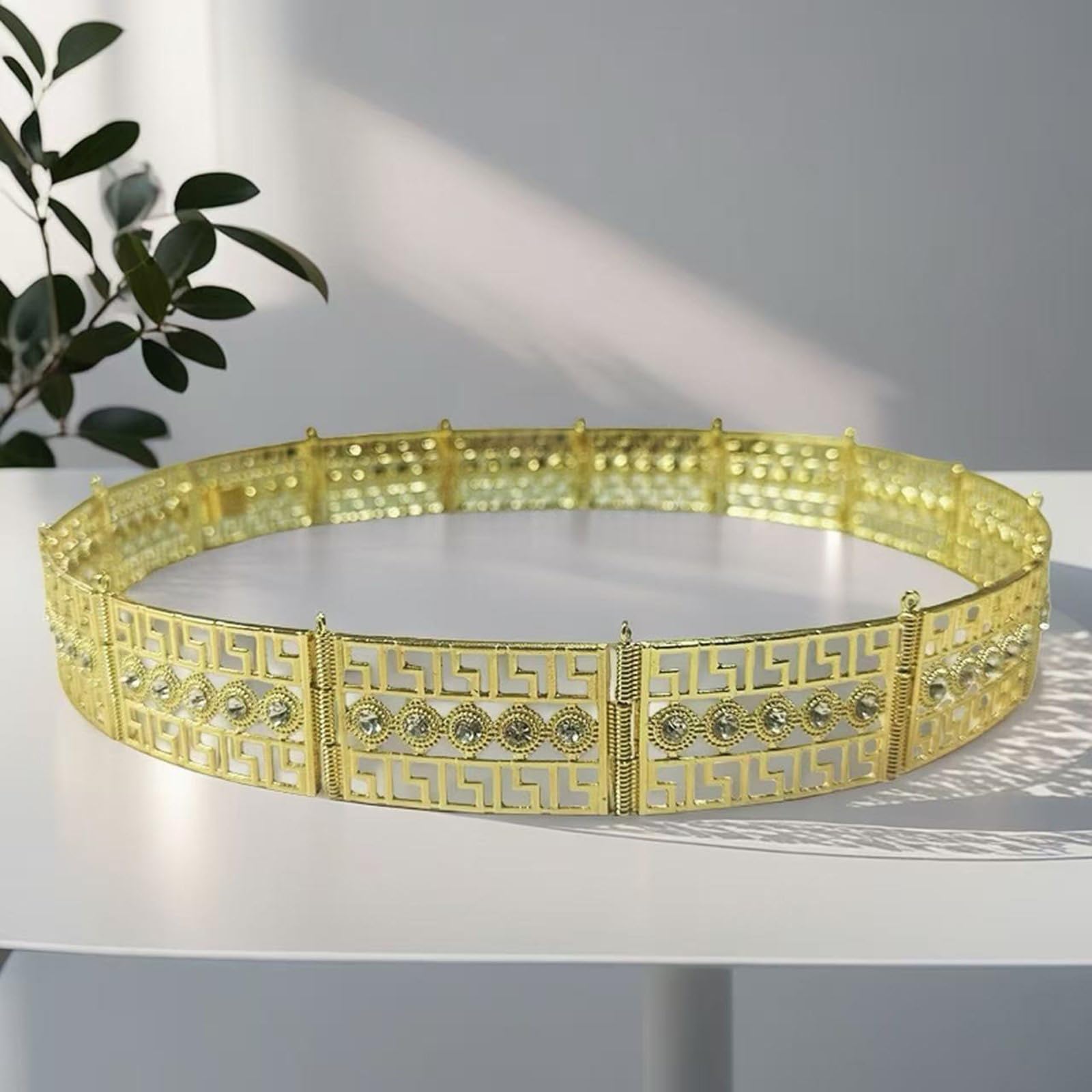 Blingbling - Cinturón de cintura con cadena de cristal para vestido de novia, accesorios de boda