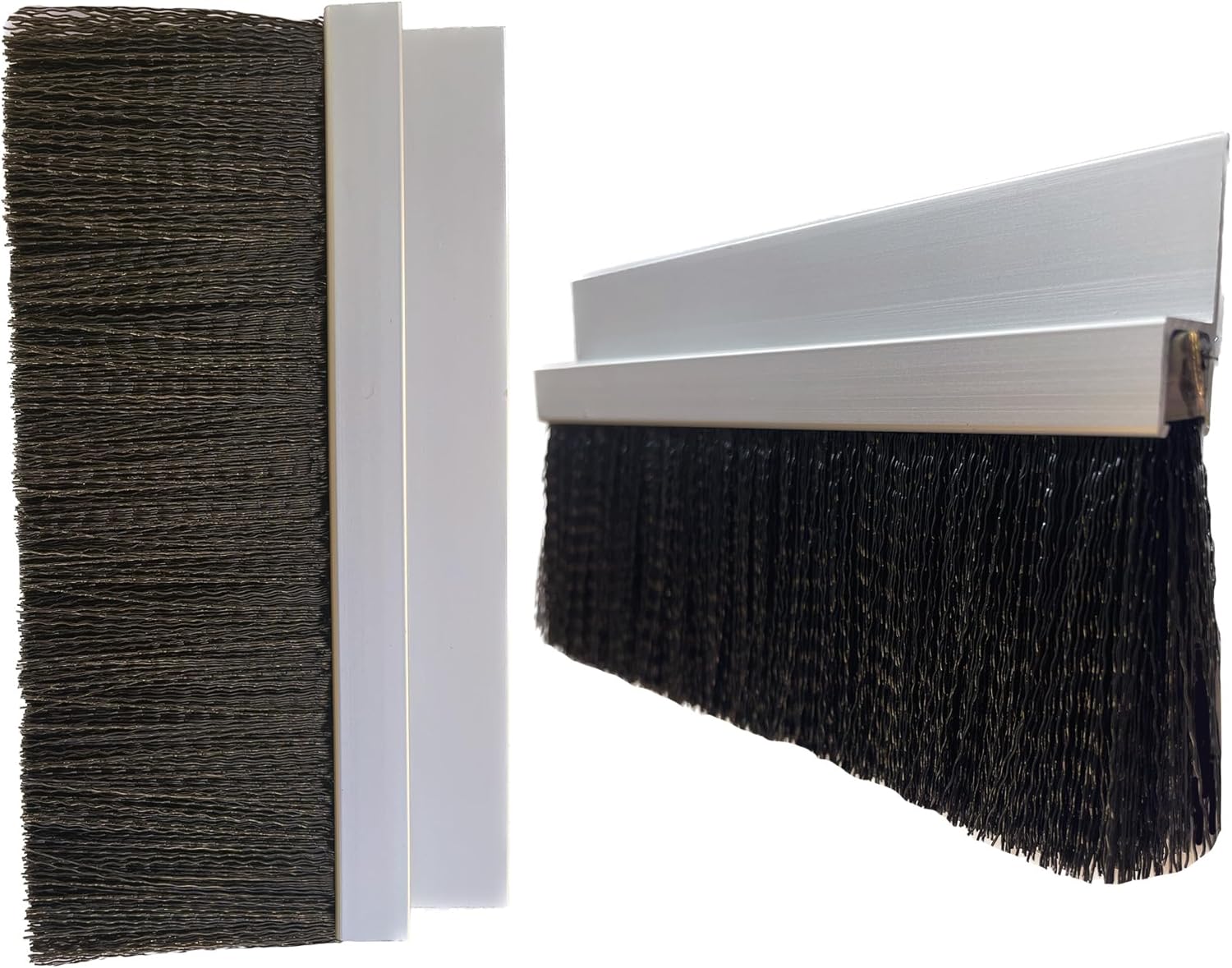 JaCor Heavy-Duty 2 in. Nylon Brush Seal Weatherproofing, 2.0 in. Brush Seal x 1.2 in. Straight Holder x 8 ft Long