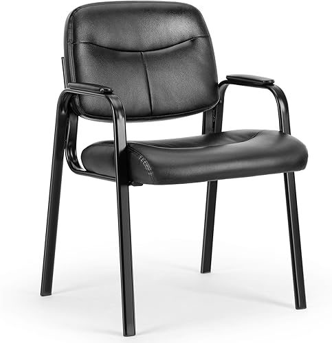 OLIXIS Silla de recepción de invitados silla de espera con reposabrazos acolchado de piel sintética fija sillas de clínica con soporte lumbar sillas