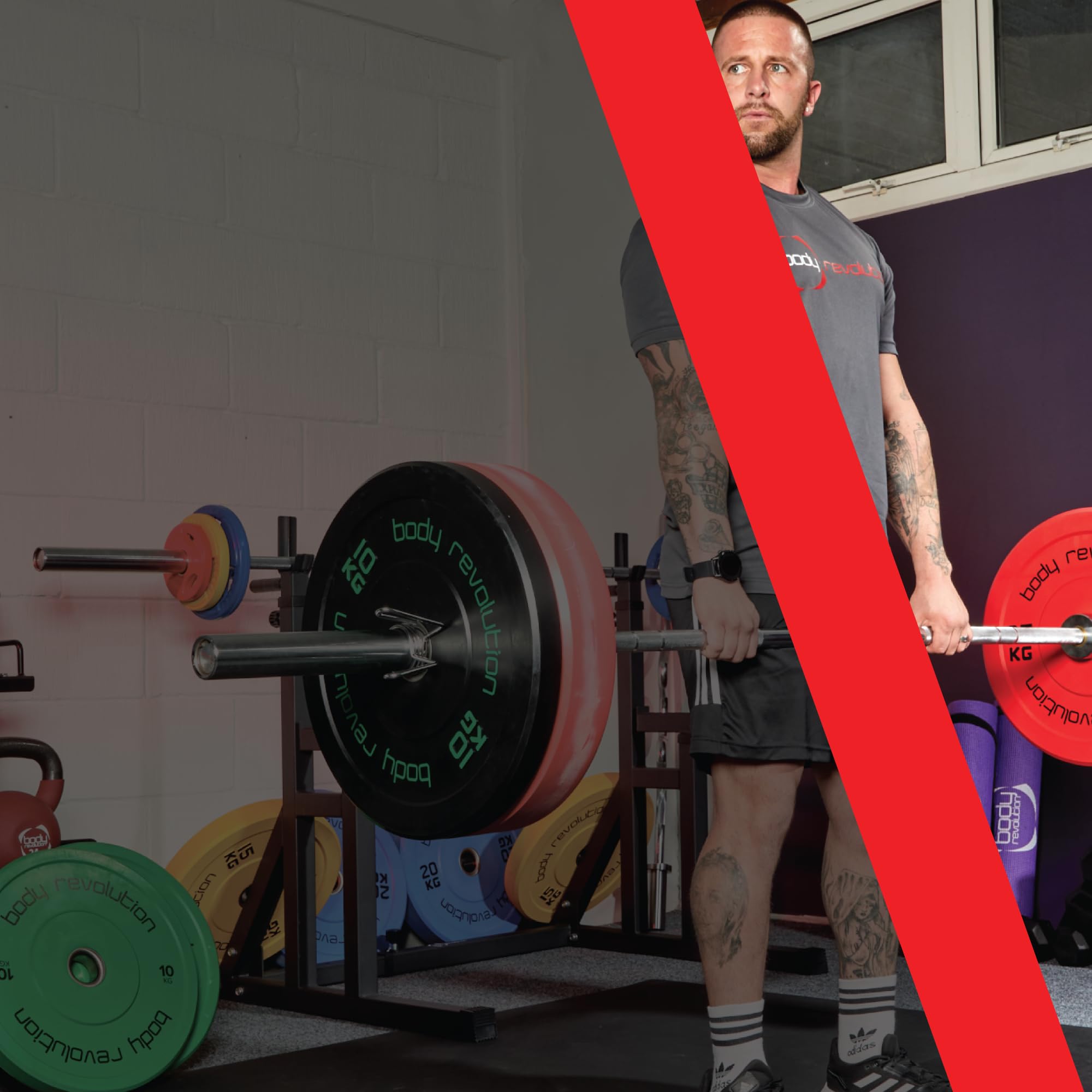 Body Revolution Olimpijskie płyty zderzakowe, powlekane gumą, sprzęt do podnoszenia ciężarów do treningu siłowego, zakres od 5 kg do 25 kg