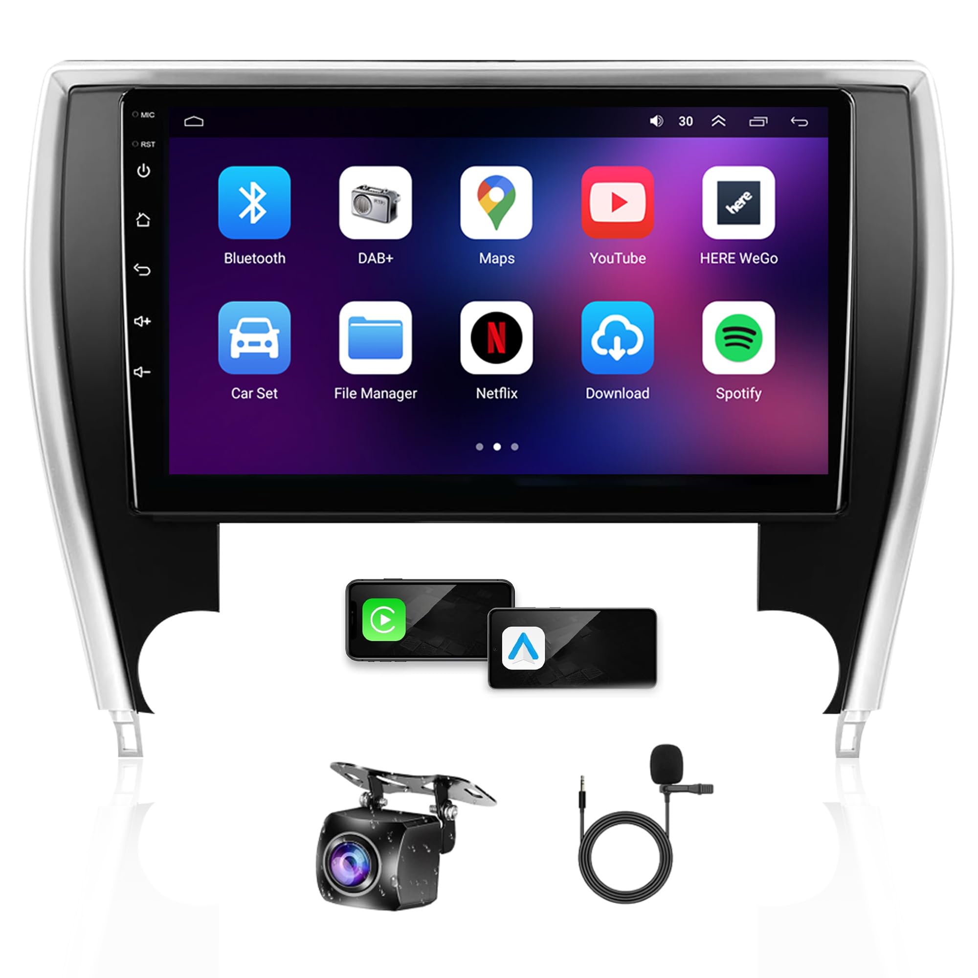 Photo 1 of 4G+64G Android 13 Car Radio for Toyota Camry 2015 2016 2017,10.1" Touch Wireless Carplay&Android Auto Support Touchscreen Radio Upgrade with AHD Camera,GPS Navigation,SWC,WiFi,FM,Bluetooth