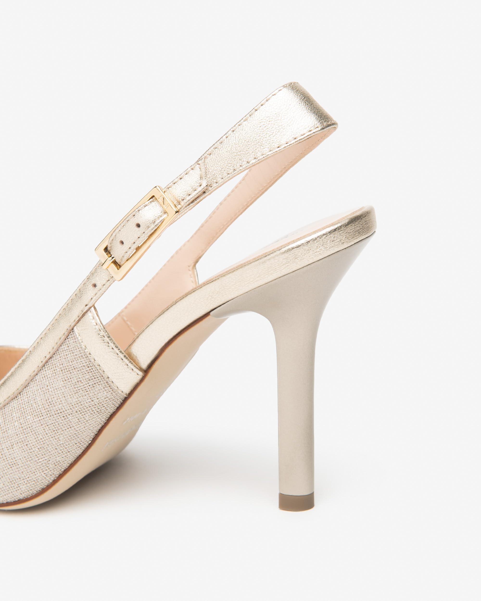 Nero Giardini E615430DE Slingback damski materiał i skóra, Beżowy, 40