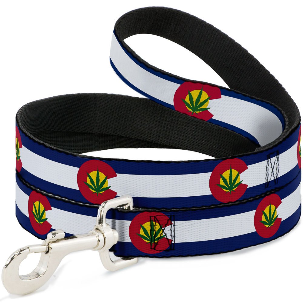 Laisse pour chien Colorado imprimé feuille de marijuana pour des balades urbaines stylées