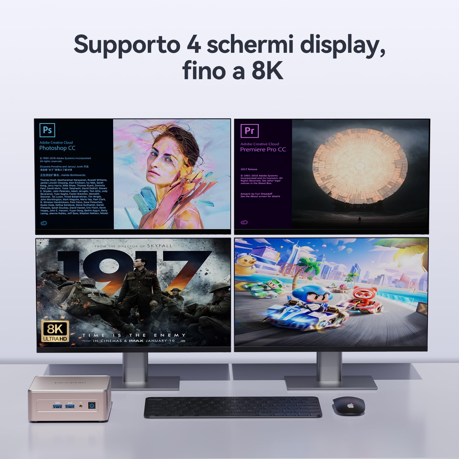 GEEKOM A5 Mini PC[Prestazioni Dominanti] | Con AMD Ryzen 7 5825U e Vega 8 Grafica|16GB RAM e 512GB SSD|Pronto all'uso|LAN 2.5G|USB4 e HDMI| Slot SD| Raffreddamento Ultra-Silenzioso(Garanzia 3 Anni)