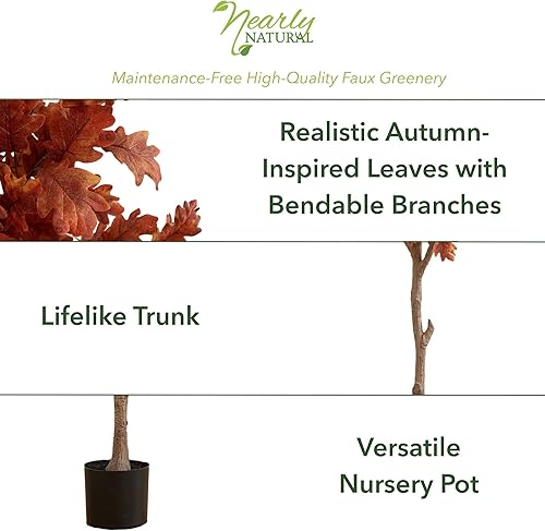 Miniatura 2 de Árbol de otoño artificial de roble otoñal de 6 pies