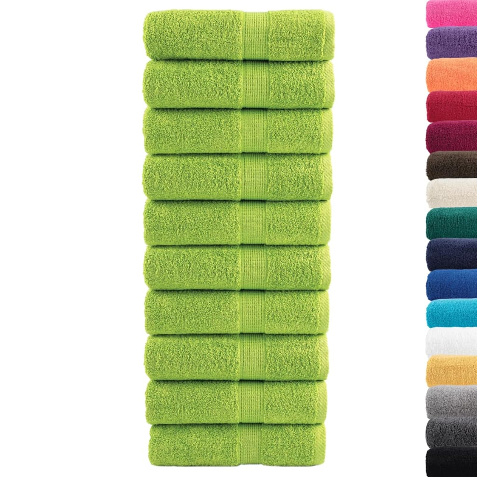 Asciugamani per Ospiti SOLUND 10 pz Verdi 30x50cm 600 g/m2