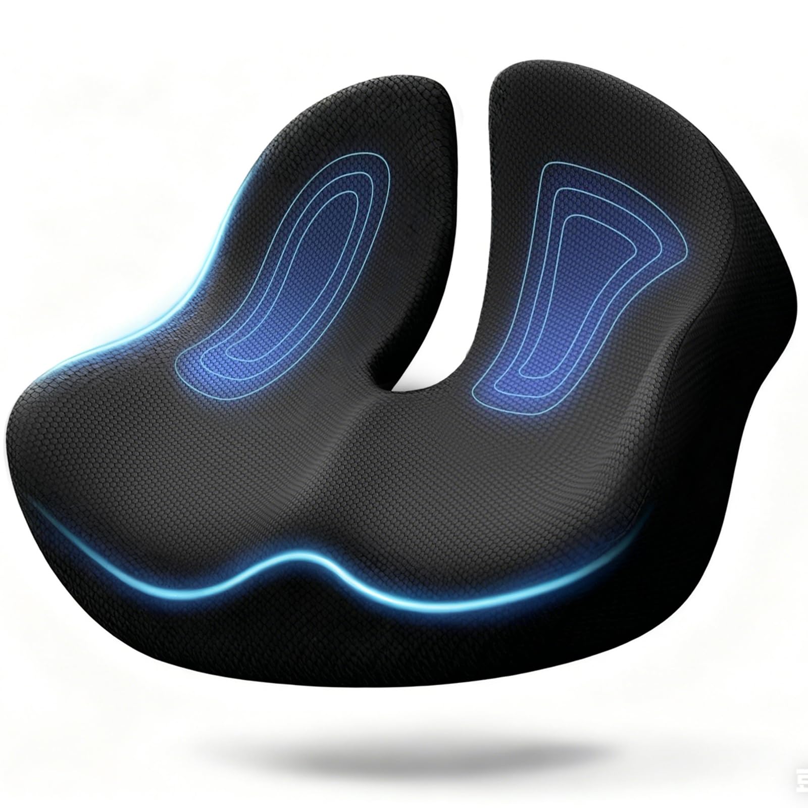 Cuscino in memory foam, per sedia da ufficio, ergonomico, per alleviare il dolore al coccige, sollievo dalla sciatica, comodo cuscino per casa, ufficio, seduta lunga, grande e antiscivolo