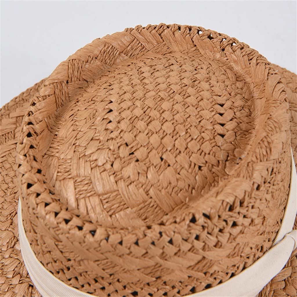 Sombrero de Panamá Tejido a Mano de Verano para Mujer, Sombrero de Copa cóncavo para Hombre, Sombrero con Visera para Vacaciones en la Playa, Sombrero de Playa