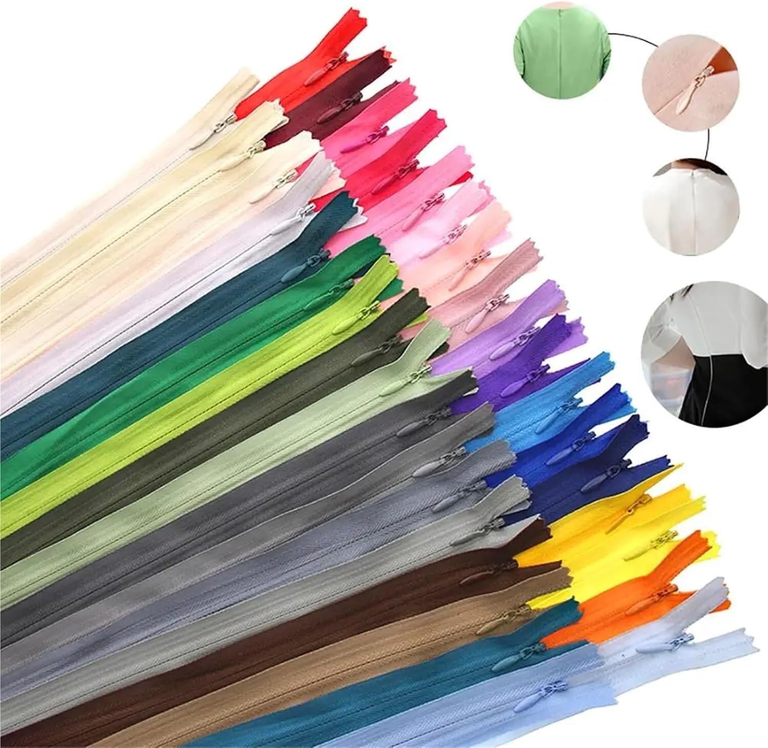 Cremalleras, Cremallera 10 unids/pack 3# bobina de nailon Invisible for accesorios de costura de tela artesanal DIY(70cm)
