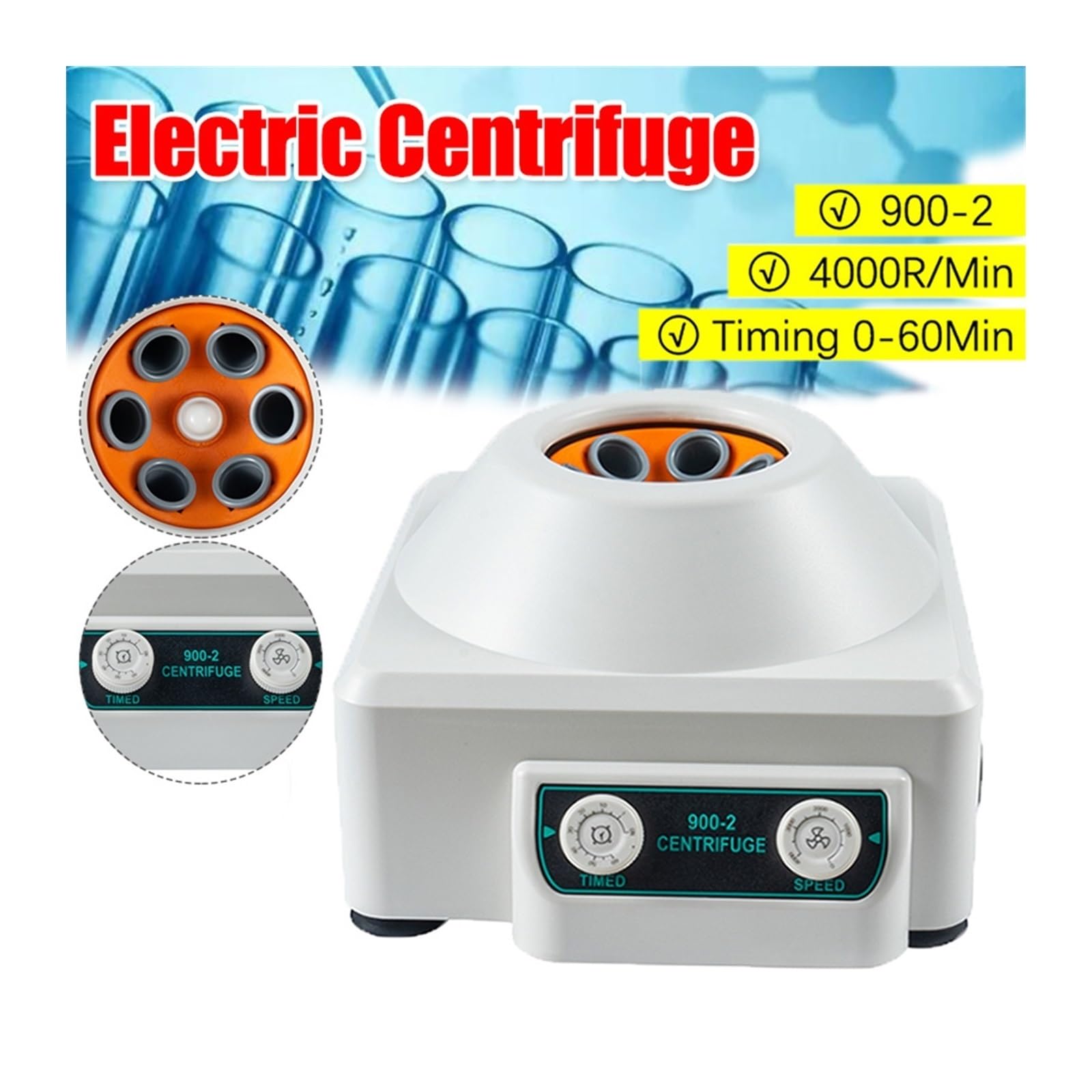 centrífuga de laboratorio, Centrifugadora eléctrica de 4000rpm/min, instrumento Experimental, centrífuga sincronización regulación velocidad continua escritorio 900-2