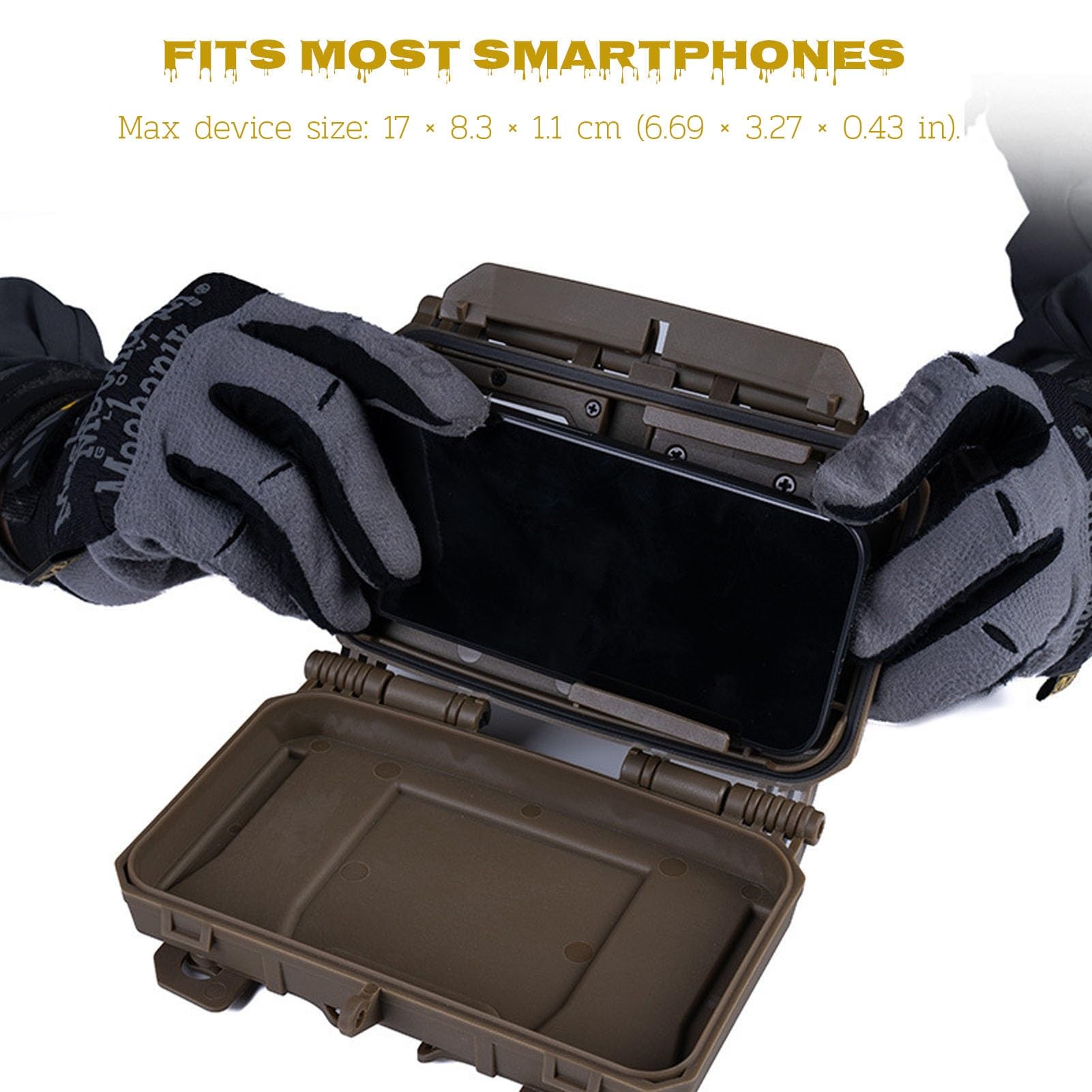 Boîte Admin Téléphone Molle pour Chest Rig, Étui Rigide avec Fenêtre & Couvercle Amovible, Angle Réglable, Compatible Smartphones, pour Airsoft/Outdoor