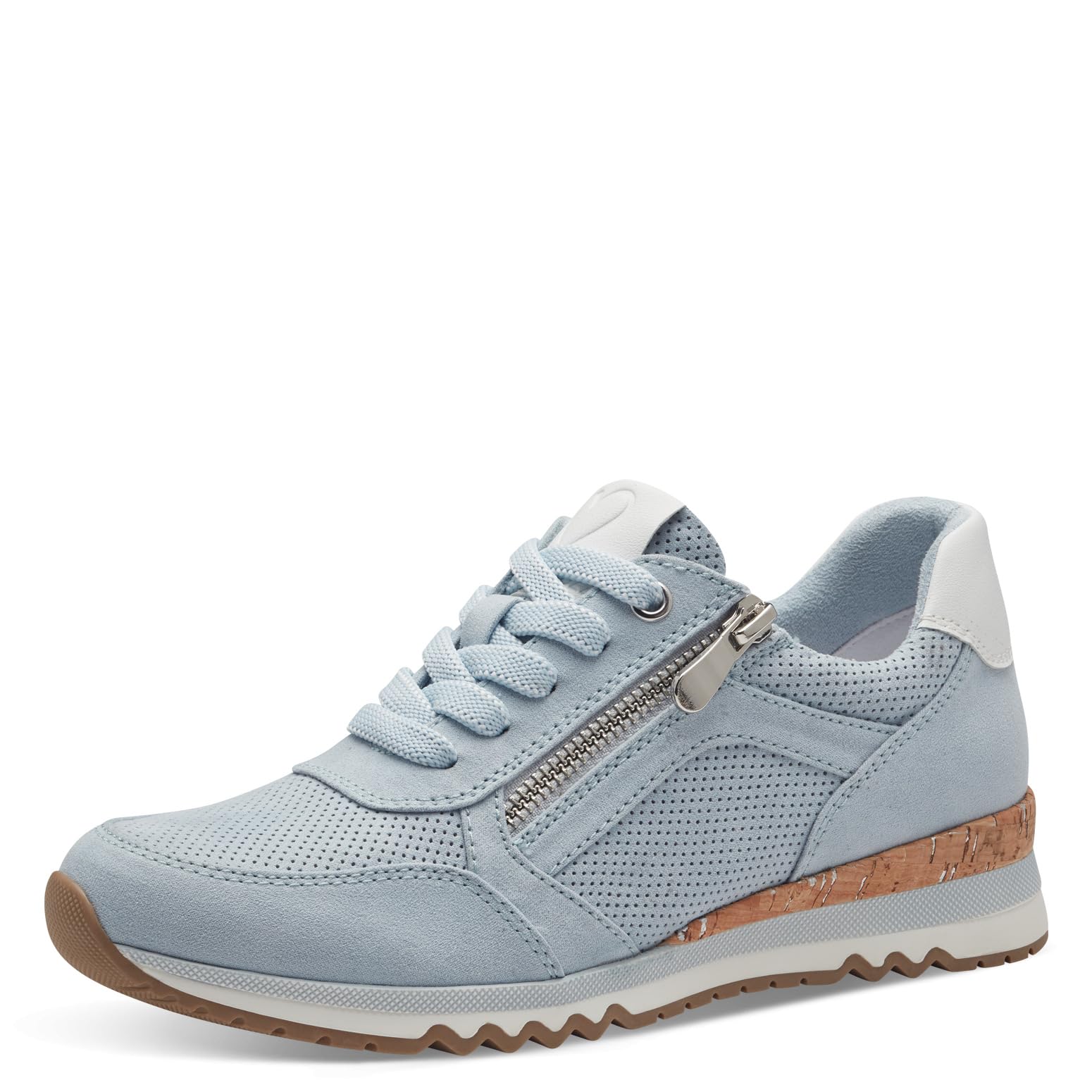 MARCO TOZZI Damen Sneaker flach Vegan Freizeit, Blau (Lt Blue White), 41 EU