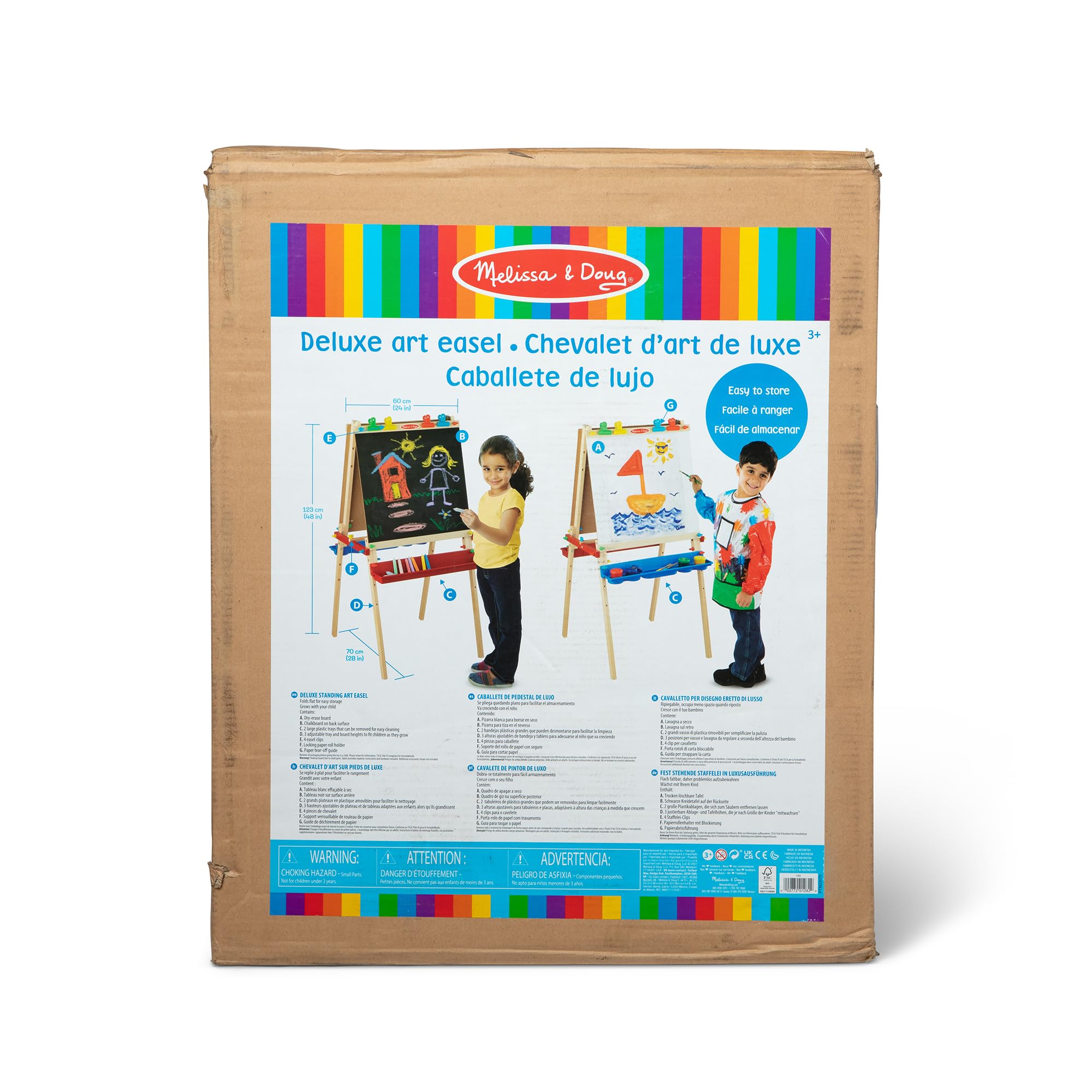 Melissa & Doug - Staffelei aus Holz, Malstaffelei für Kinder mit Kreidetafel, Zubehör separat erhältlich, für Kinder ab 3 Jahren