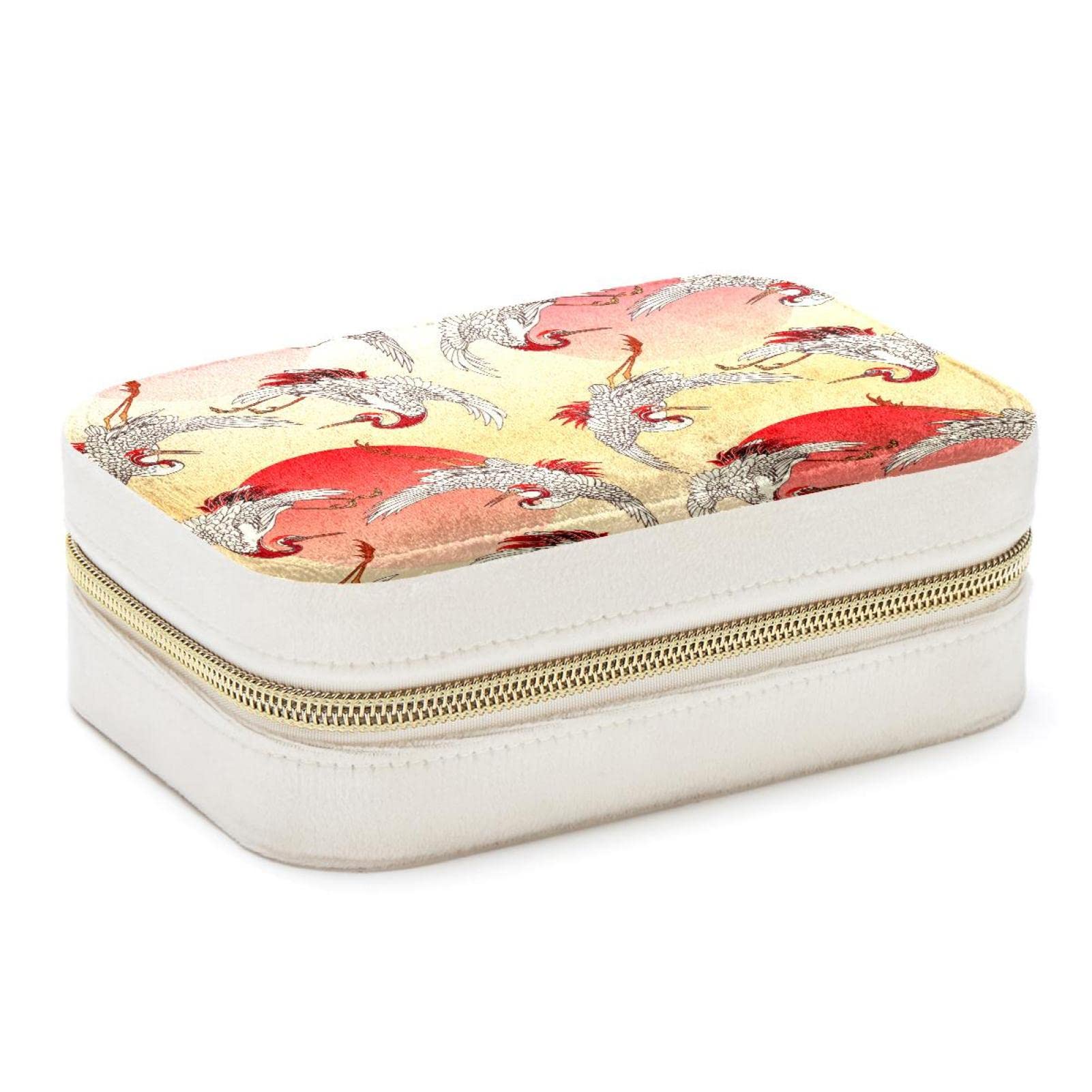 Boîte à bijoux de voyage portable motif soleil levant étui bagues colliers pour femme