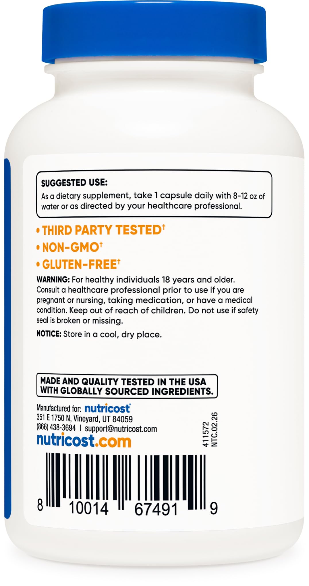 Nutricost Pantothenic Acid (Vitamin B5) 500mg, 120 Capsules — Amazon image 4
