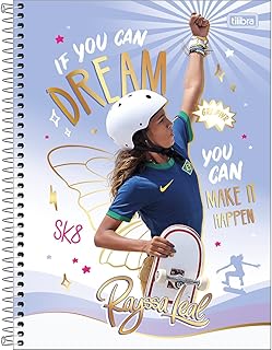 Tilibra - Caderno Espiral Capa Dura Universitário 1 Matéria Rayssa Leal 80 Folhas - If you can dream, fundo lilás e branco - 532681