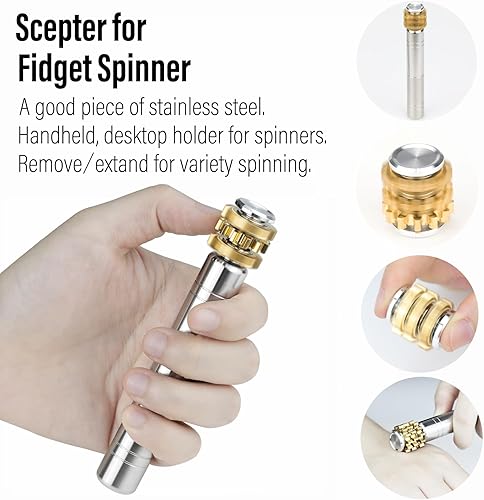 Miniatura 4 de FREELOVE Copper Gears Linkage Fidget Spinner Juguetes para adultos, Mini pequeños spinners de metal silencioso rodamiento premium, apilable,