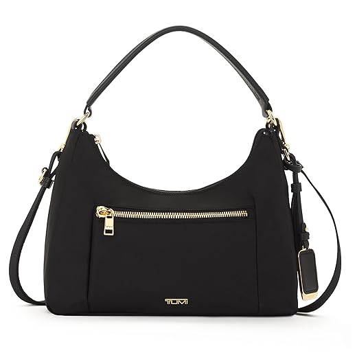 TUMI Voyageur Adelaide Hobo Crossbody - Women's On-the-Go Crossbody Purse for Everyday Use - Black & Gold Hardware