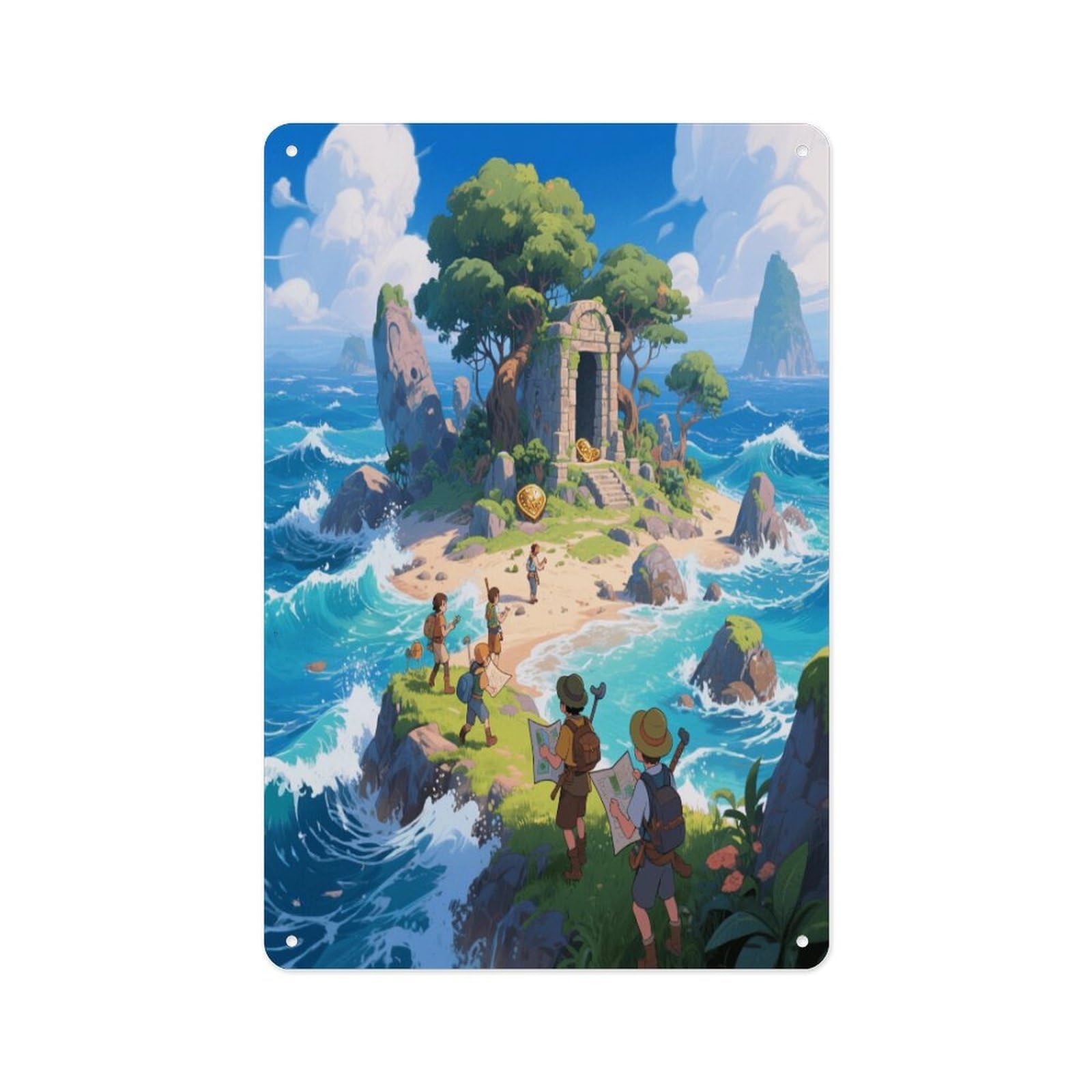 Fekiloot Style Mysterious Island Wall Decor Metal Signs Tin Signs Poster