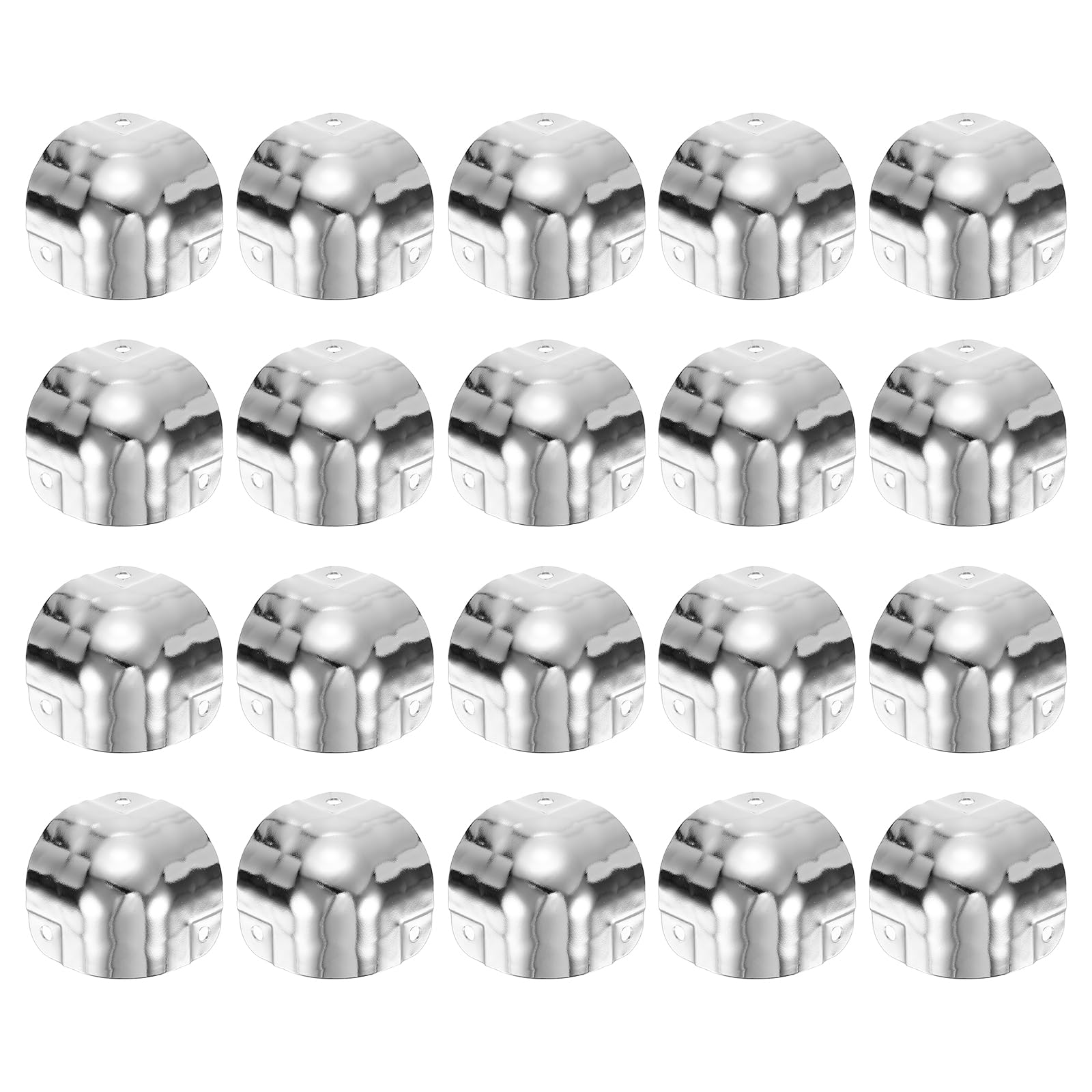 uxcell 20 Pcs Decorative Box Corner Cover, 30mm Metal Edge Guard, Furniture Corner Edges Protector, Silver