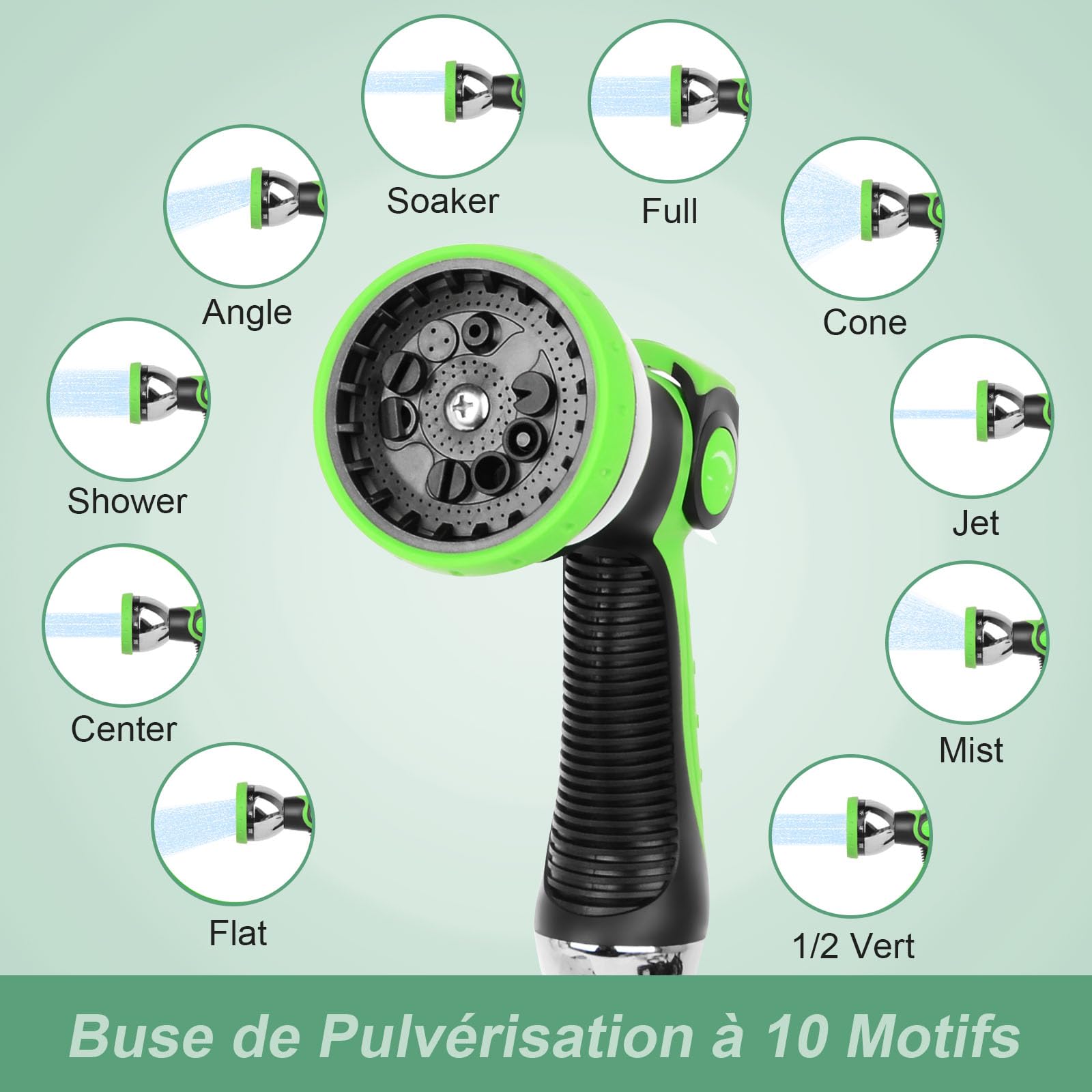 Tuyau d'arrosage Extensible 45M (3x15M) avec 10 Modèles de Pulvérisation Convient aux Robinets de 1/2" et 3/4" Raccords Tuyau flexible et léger pour Jardin, Arrosage, Nettoyage avec Sac de Rangement