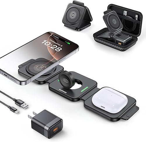 Cargador plegable magnético 3 en 1 para Apple, estación de carga 3 en 1 para viajes