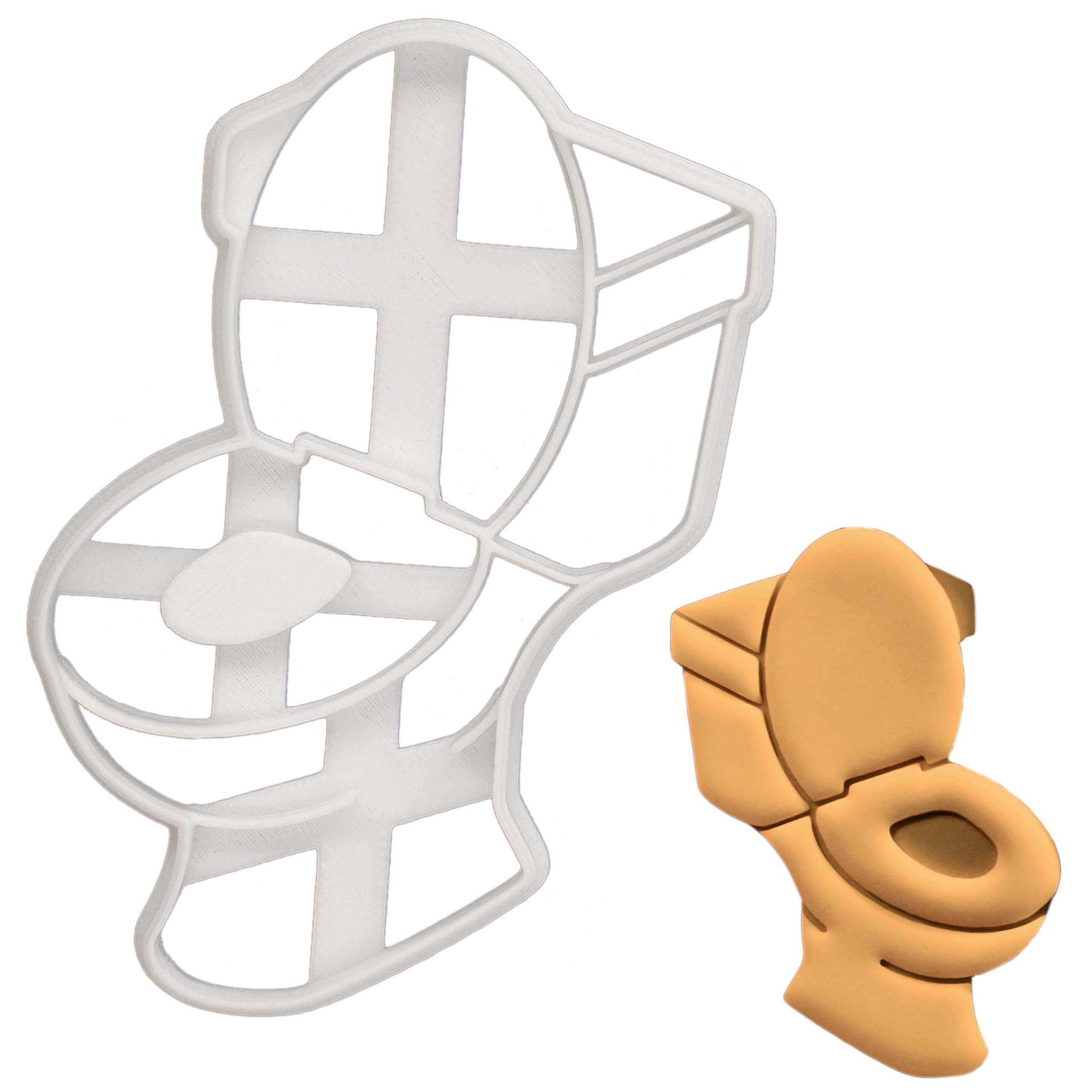 BAKERLOGY Toilet Bowl Cookie Cutter - Detailed Biscuit Cutter Design for Baking and Crafts, Ideal on Fondant, Dough, Clay