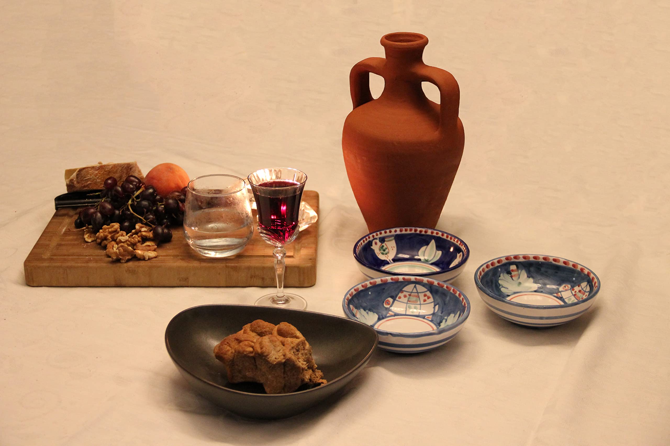 Cruche d’eau amphore à double poignée en terre cuite, pichet en argile, carafe à vin, vase de décoration intérieure, pot de poterie, cadeau de cuisine traditionnelle, adapté au bricolage!