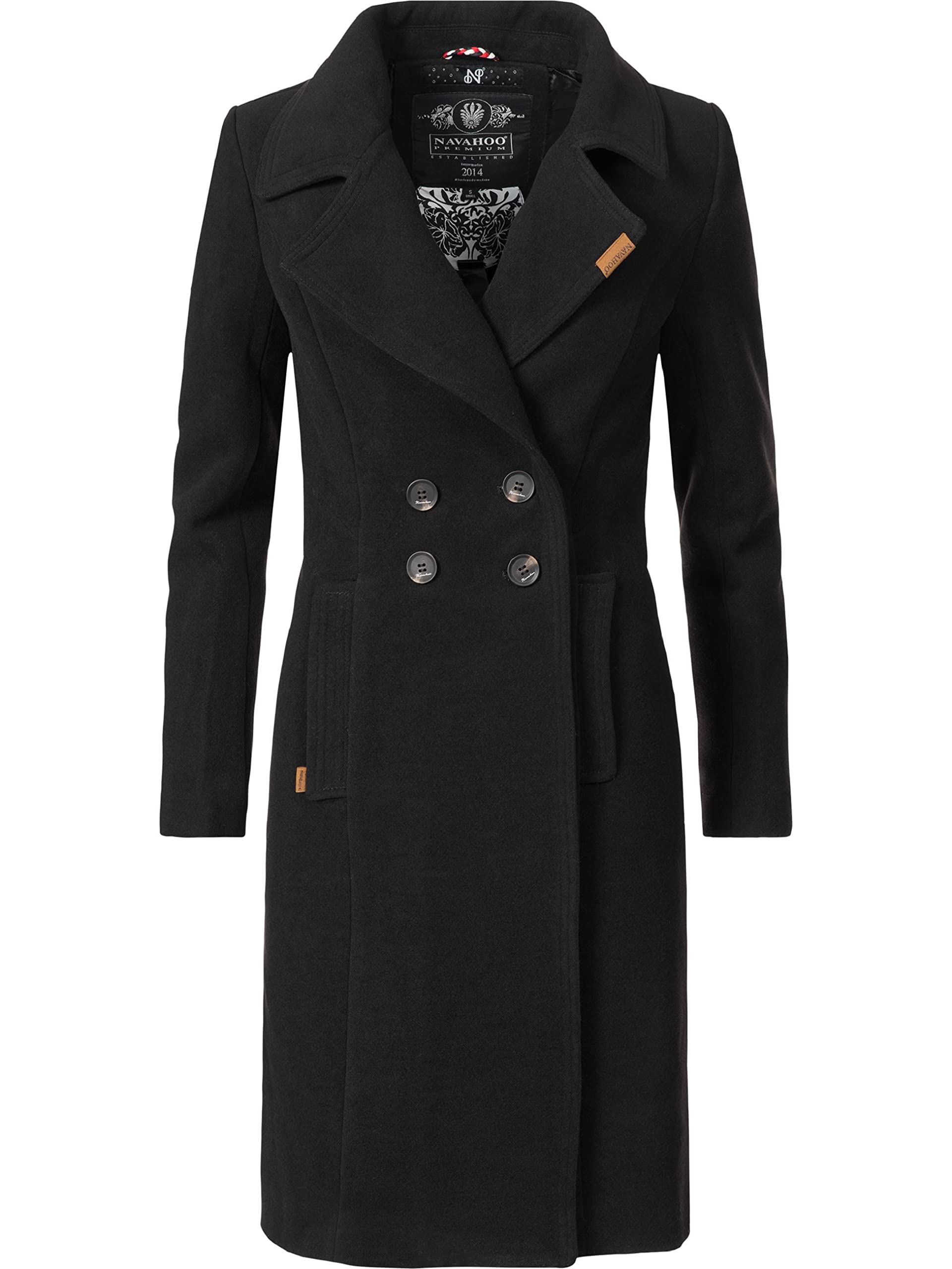 Navahoo Wintermantel Wooly Damen XXL, schwarz