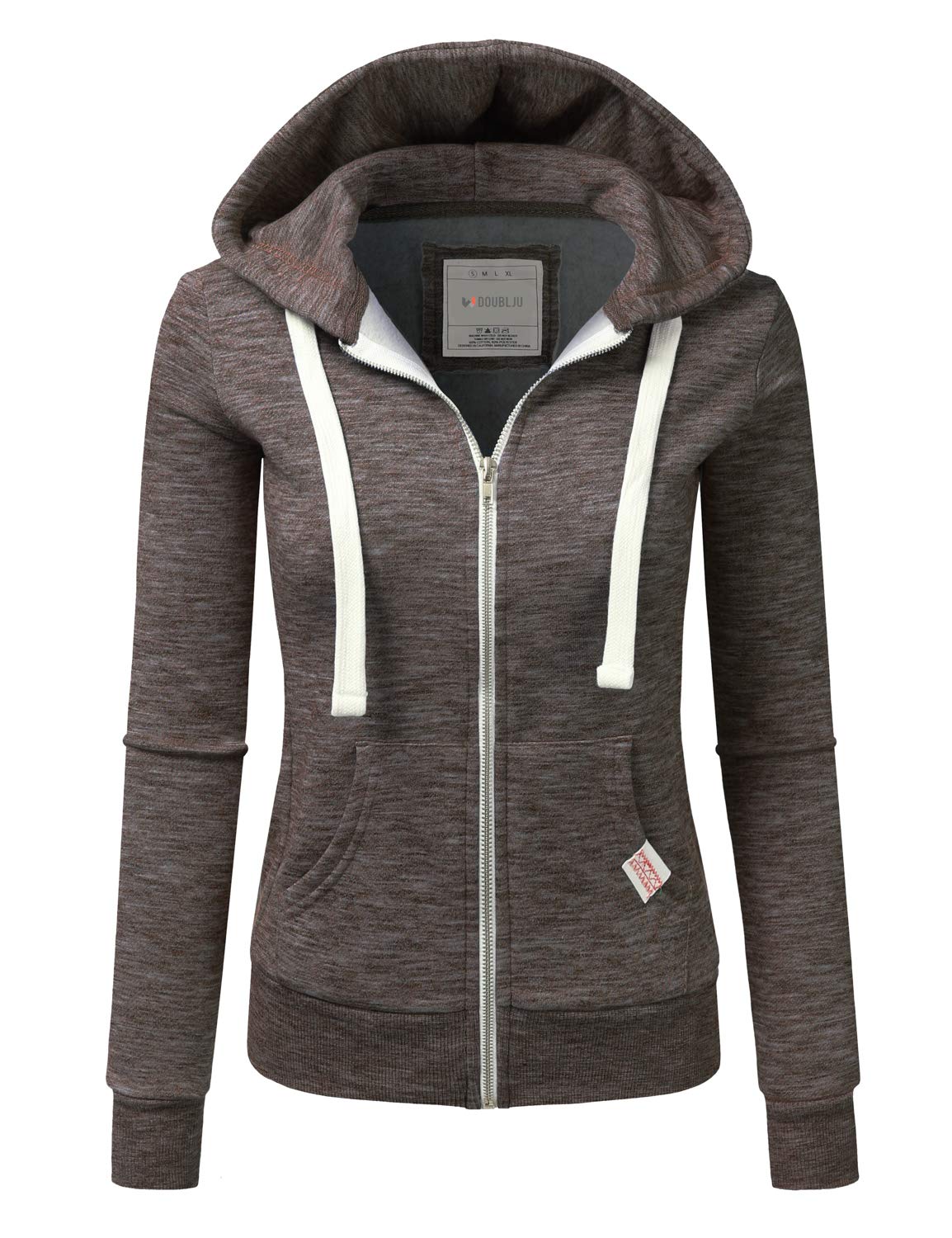 DOUBLJU Lightweight Thin Zip-Up Hoodie Jacket for Women with Plus Size