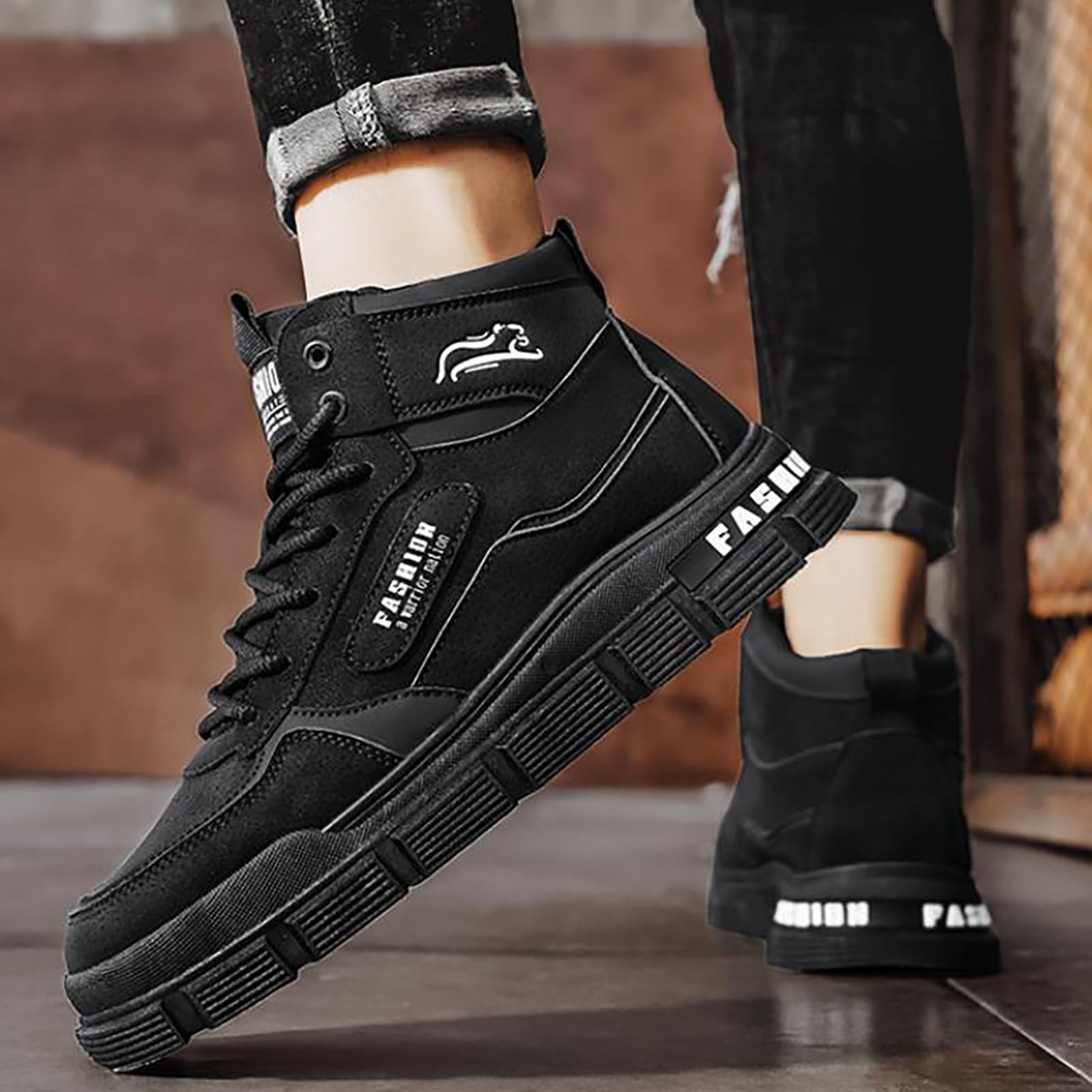 Herren Laufschuhe Mode High Top Sneakers Freestyle Hi-Top Lässig Sportschuhe Freizeitschuhe Wanderschuhe Hoch Turnschuhe Freizeitschuhe Fitness Hohe Schuhe Outdoor Fitnessschuhe