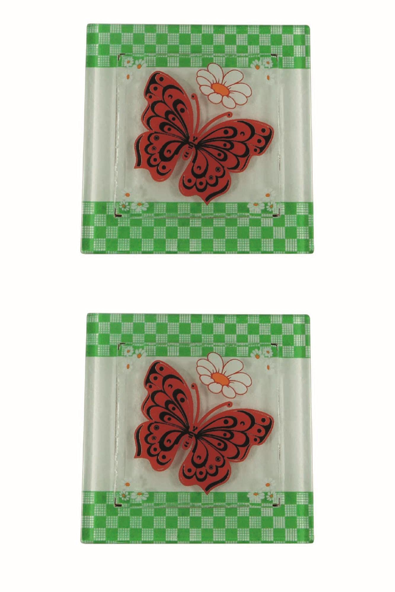 Hellove Cam Banyo Gider Kapak Süsü 2 Adet Cam Gider Kapağı 10x10 cm Kelebek