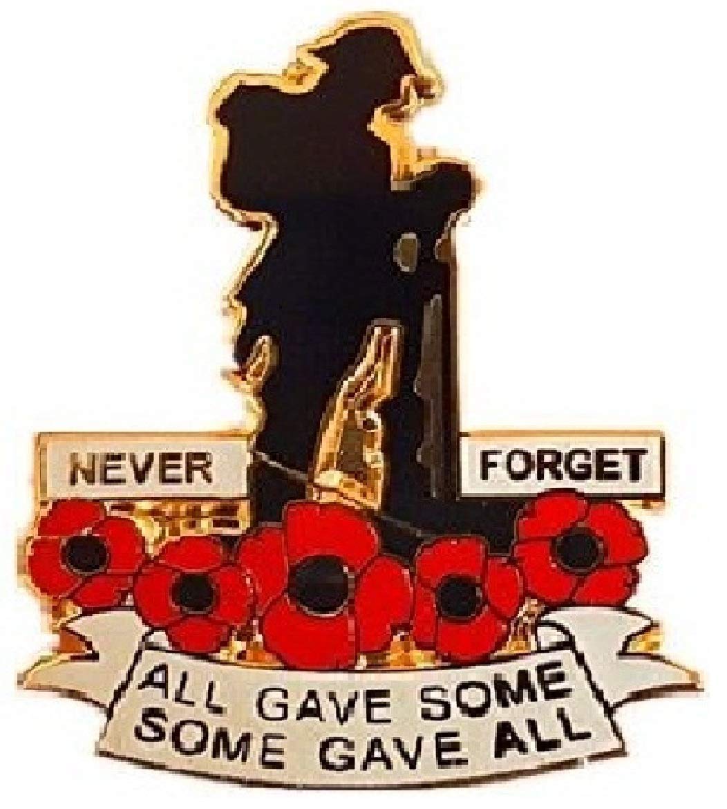 T-Tiny Limited 2019 UK Military Soldier Army Remembrance Day Red Poppy Brooch Enamel Pin Badge Brooch