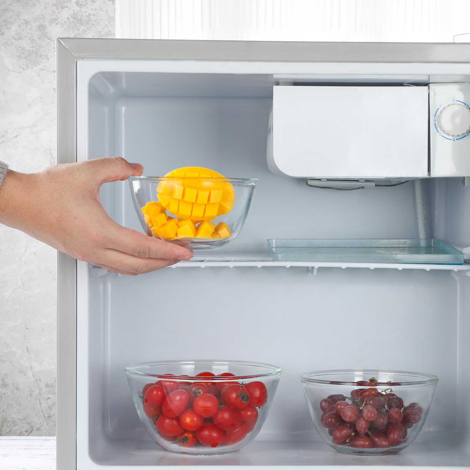 WHJY Paquete de 3 cuencos de vidrio para cereales de 7 pulgadas, cuencos de vidrio transparente para servir ensalada, pasta y cereales