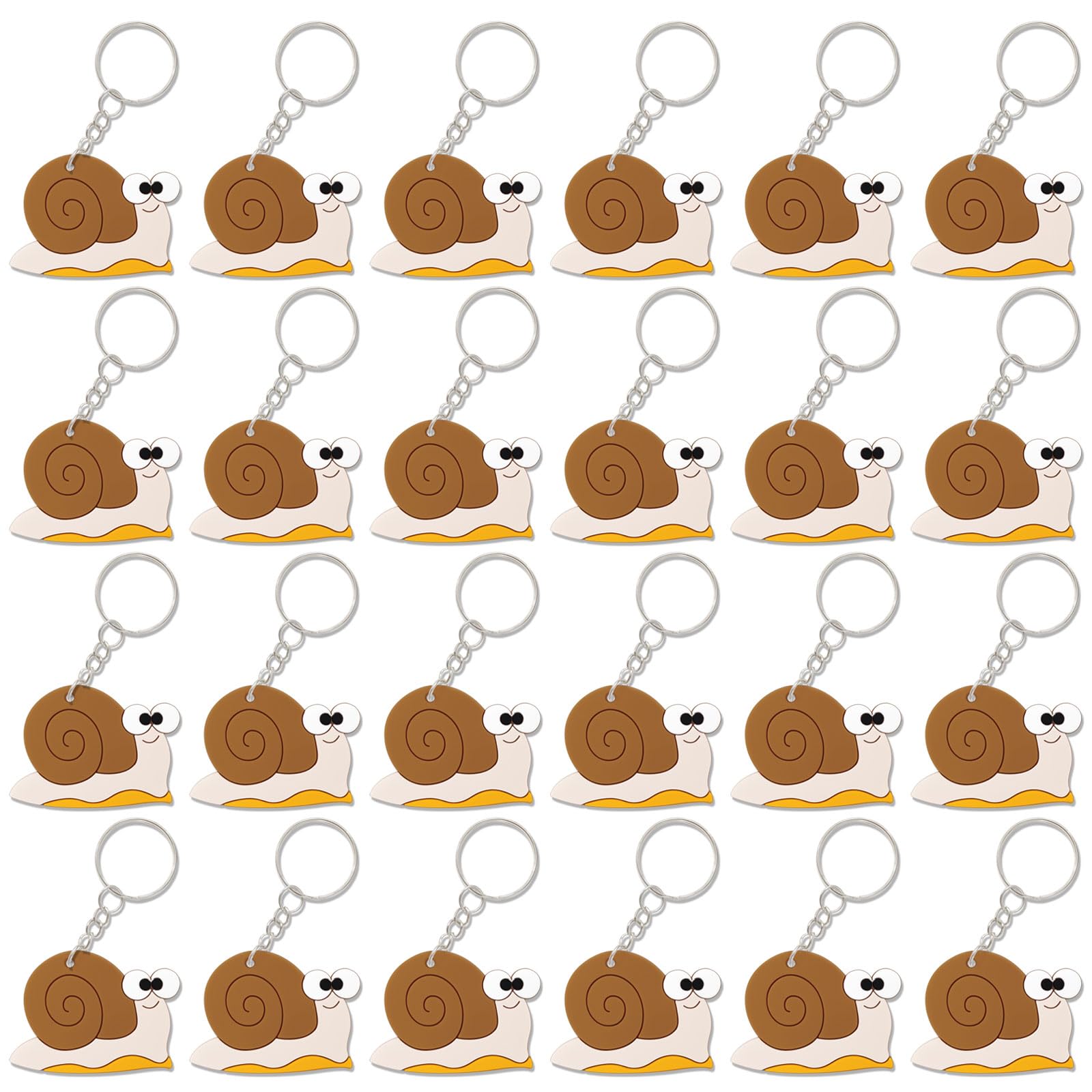 CiciBear 24 Pack Keychains Party Favors for Snail Girls Baby Shower First Birthday Reptile Camping Party, Goodie Bag Stuffer, Kids Birthday, Carnival Rewards
