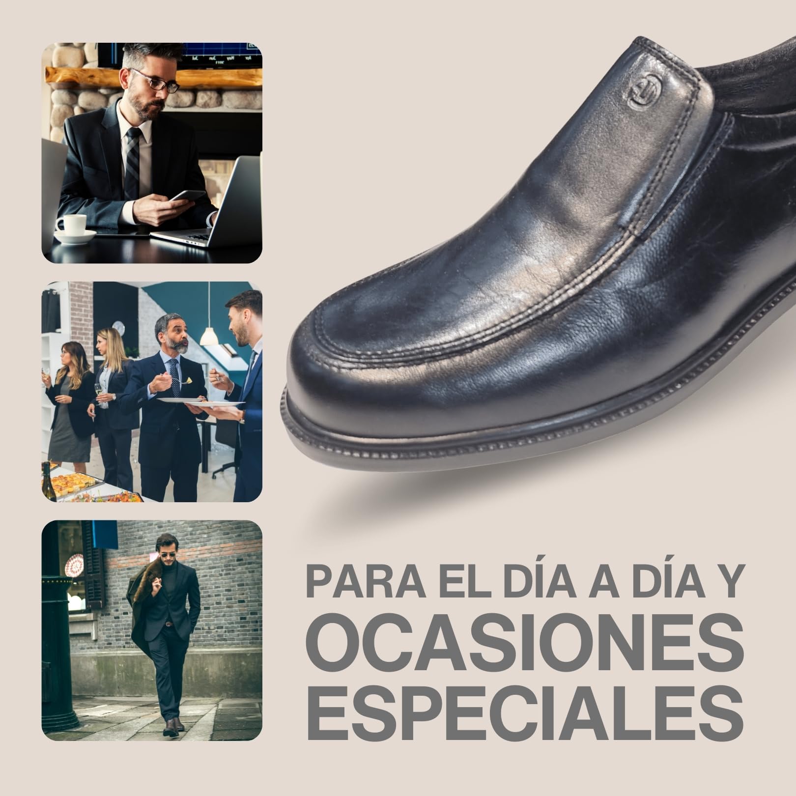 Ariadna Sánchez Zapatos de Vestir Piel Odell, Mocasines Cómodos y Flexibles, Suela Antideslizante, Regalos Originales para Hombre