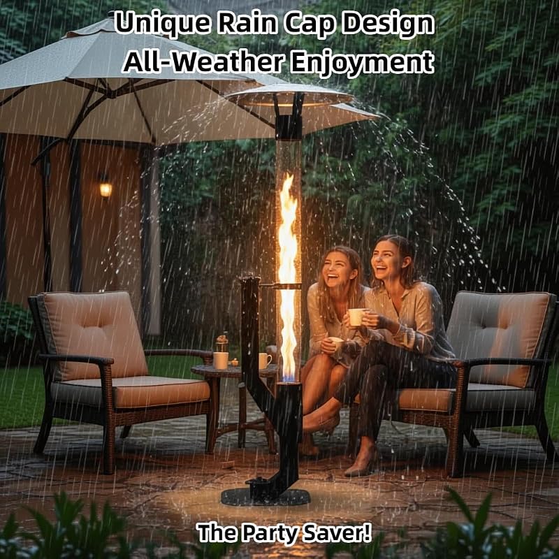 61" Pellet Patio Fire Pit with Glass Tube image 6