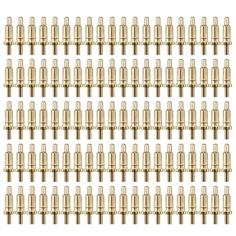 100Pcs Pogo Pins- 6.0mm Gold Plated Copper Spring Pogo Pins-Spring Test Probe Round Pogo Pin-,Pogo pin Header Target Connector Through Hold PCB Test Pin, Thimble, Pogo Pin, Signal Pin