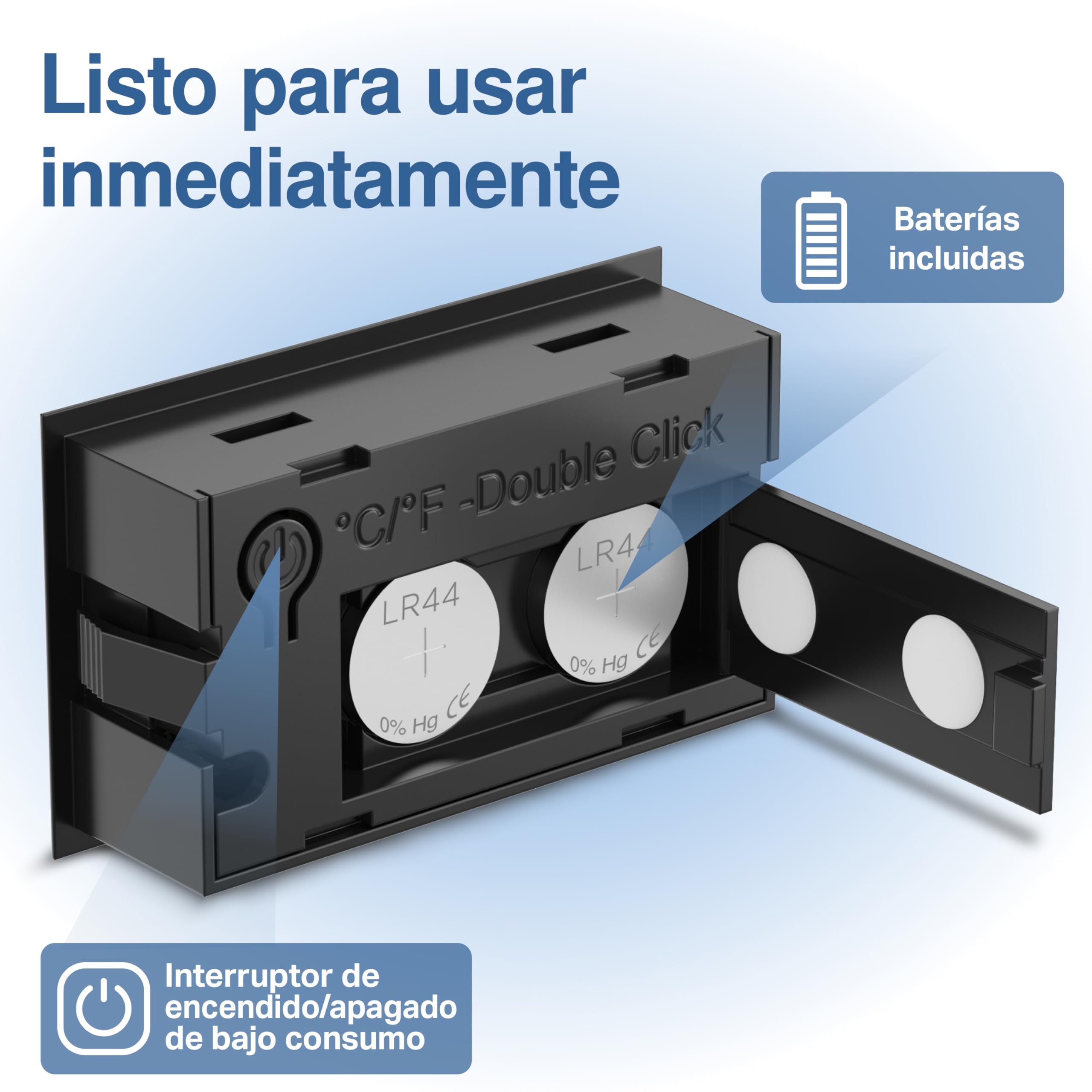 8 x Termohigrómetro mini digital - Medidor de temperatura y humedad 2 en 1 - Mini termómetro e hidrómetro de humedad digital - Lecturas precisas - Incluye pilas