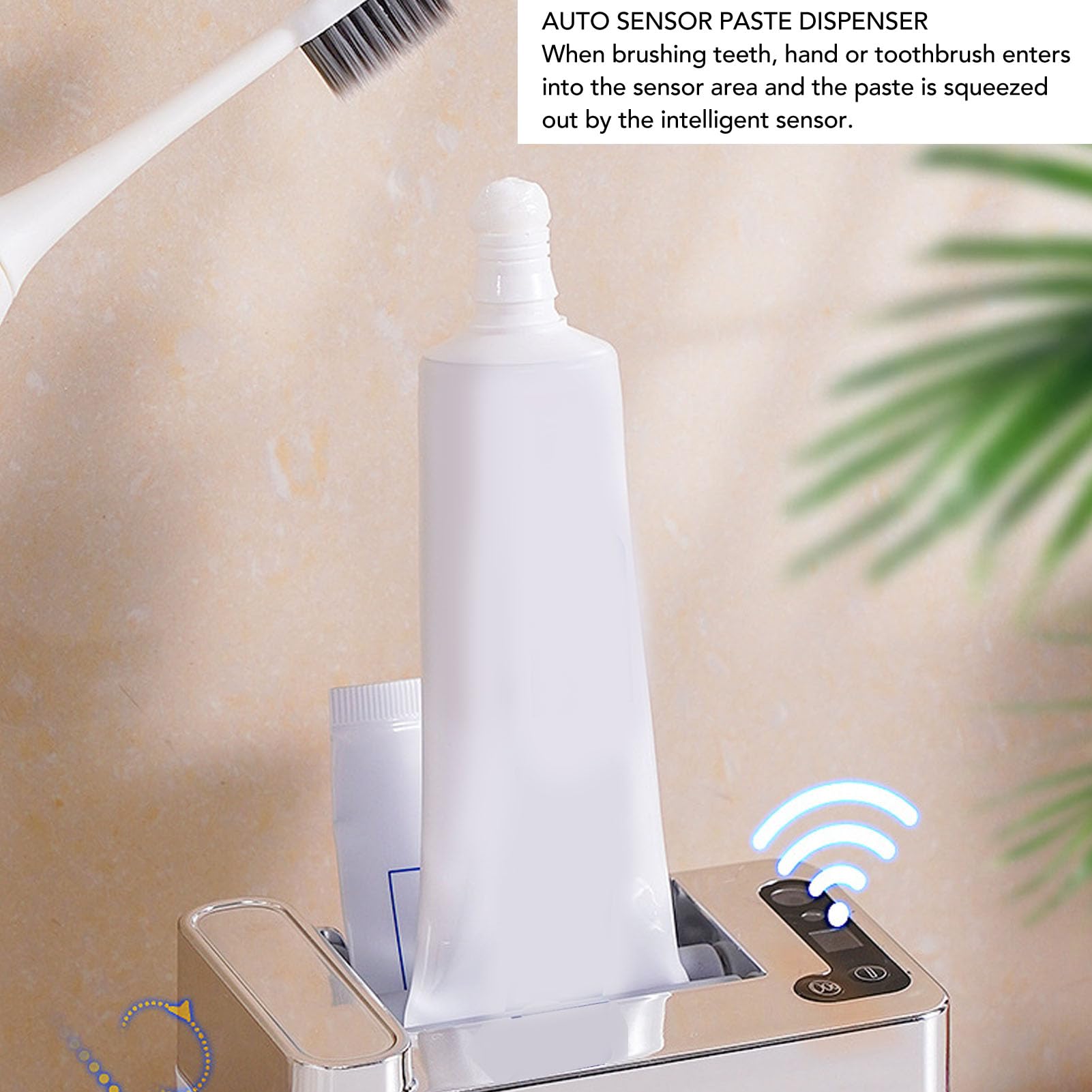 Dispenser Automatico di Dentifricio Macchina Elettrica Completamente Automatica per Dentifricio con Sensore Montato per Casa Pigra, Rilevatore di Erogazione Spremitubi a Parete