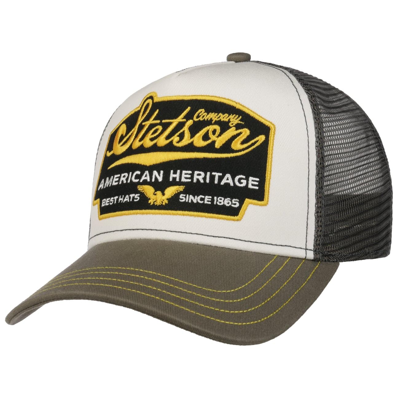 Stetson American Heritage Trucker Cap Men Breathable Mesh Snapback Summer Winter Grey