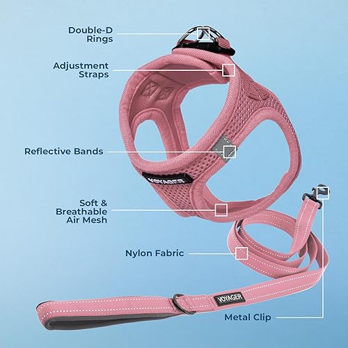 Miniatura 3 de Voyager Step-in Air All Weather Mesh Harness and Reflective Dog 5 ft Leash Combo with Neoprene Handle, for Small, Medium and Large Breed Puppies by