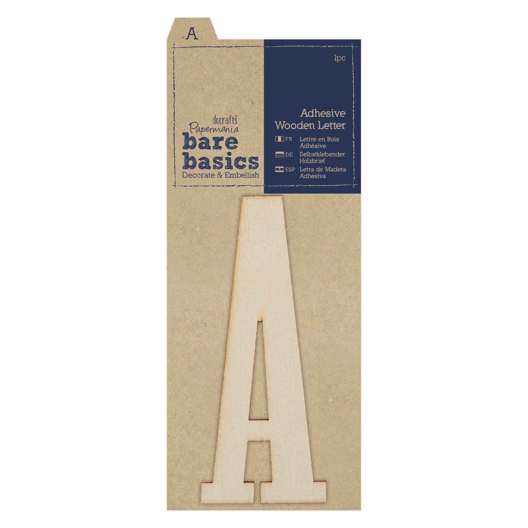 Bare Basics Wooden Letter, Natural, One Size