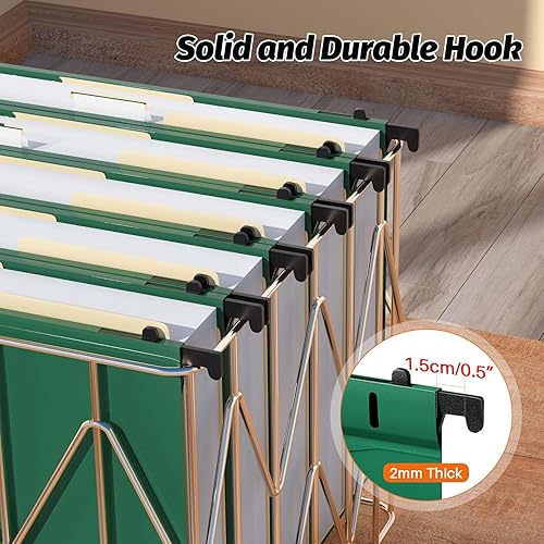 Miniatura 5 de Carpetas colgantes de plástico de capacidad adicional, paquete de 12 carpetas colgantes reforzadas, expansión de 2 pulgadas, carpetas de archivador